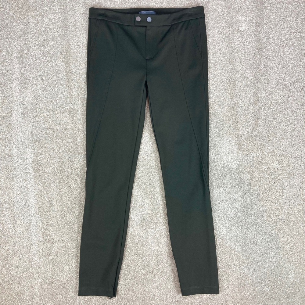Vince Ponte Knit Stretch Ankle Pants Womens 6 Olive Green Office Business Casual